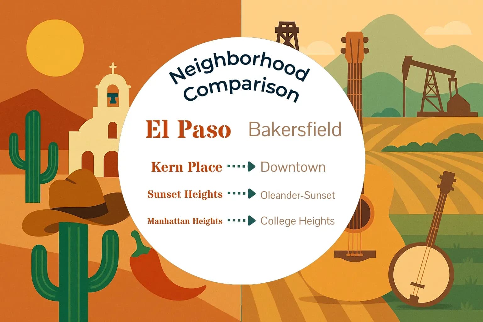 El Paso vs Bakersfield Neighborhood Comparison