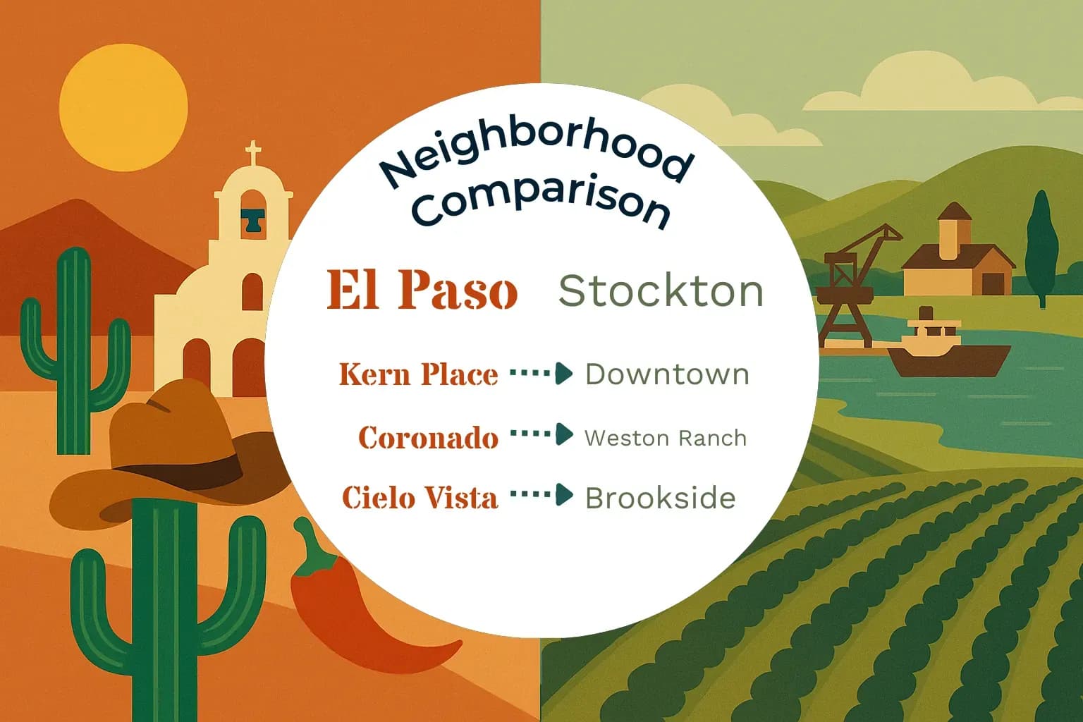 El Paso vs Stockton Neighborhood Comparison