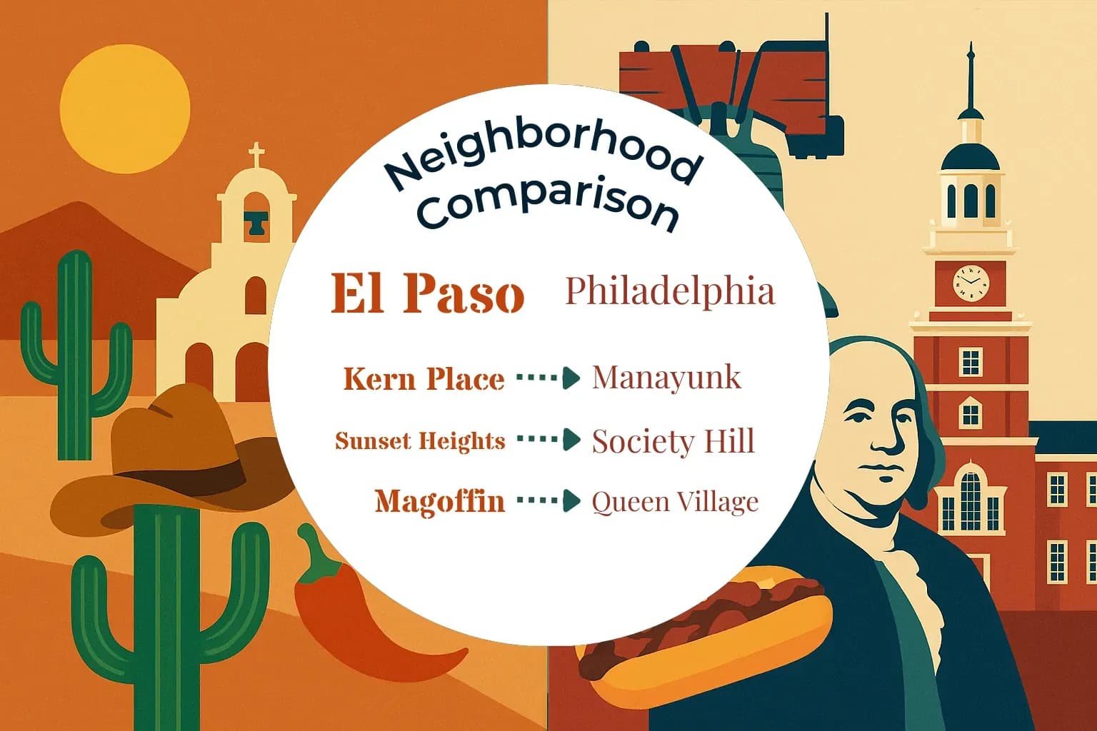 El Paso vs Philadelphia Neighborhood Comparison