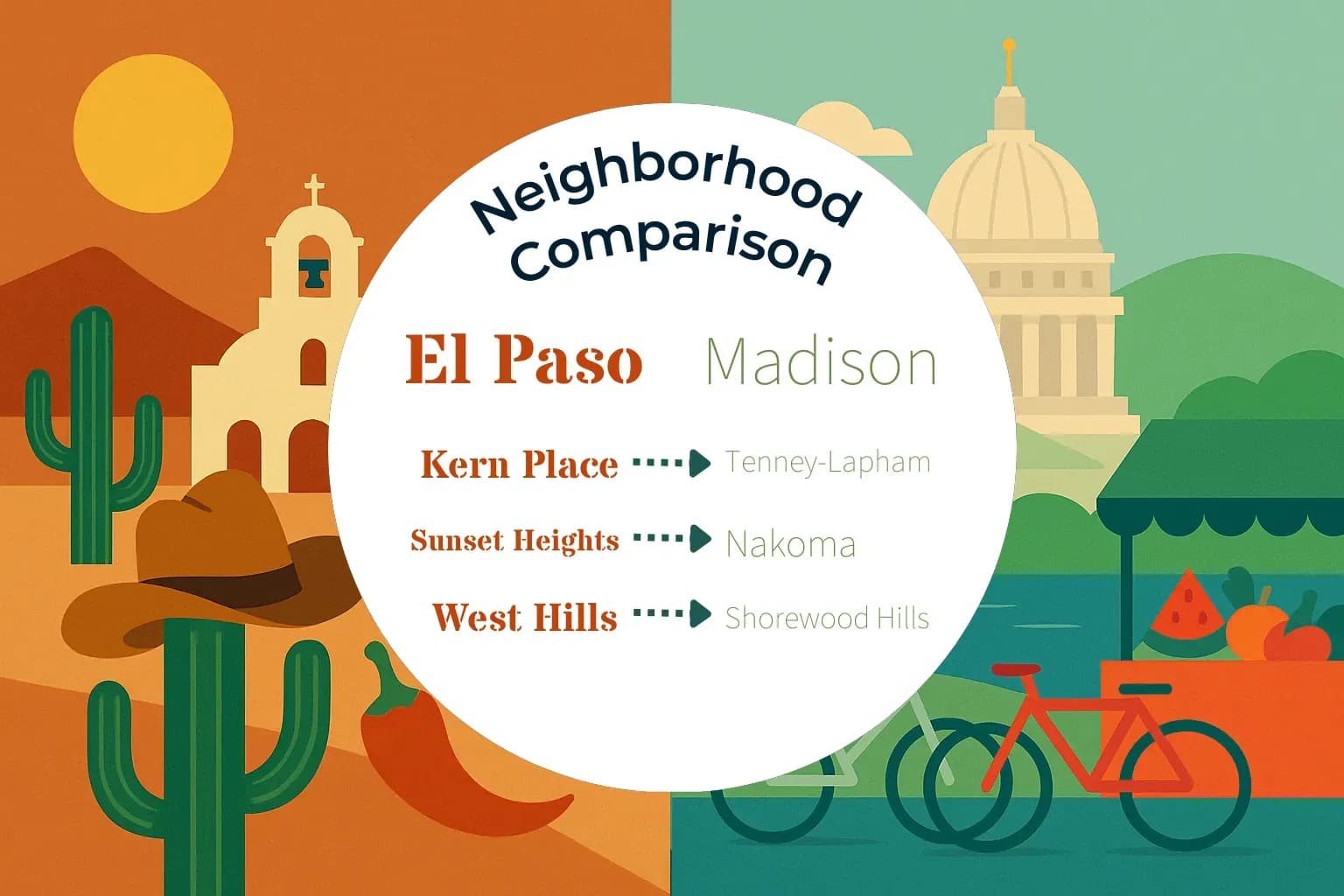 El Paso vs Madison Neighborhood Comparison