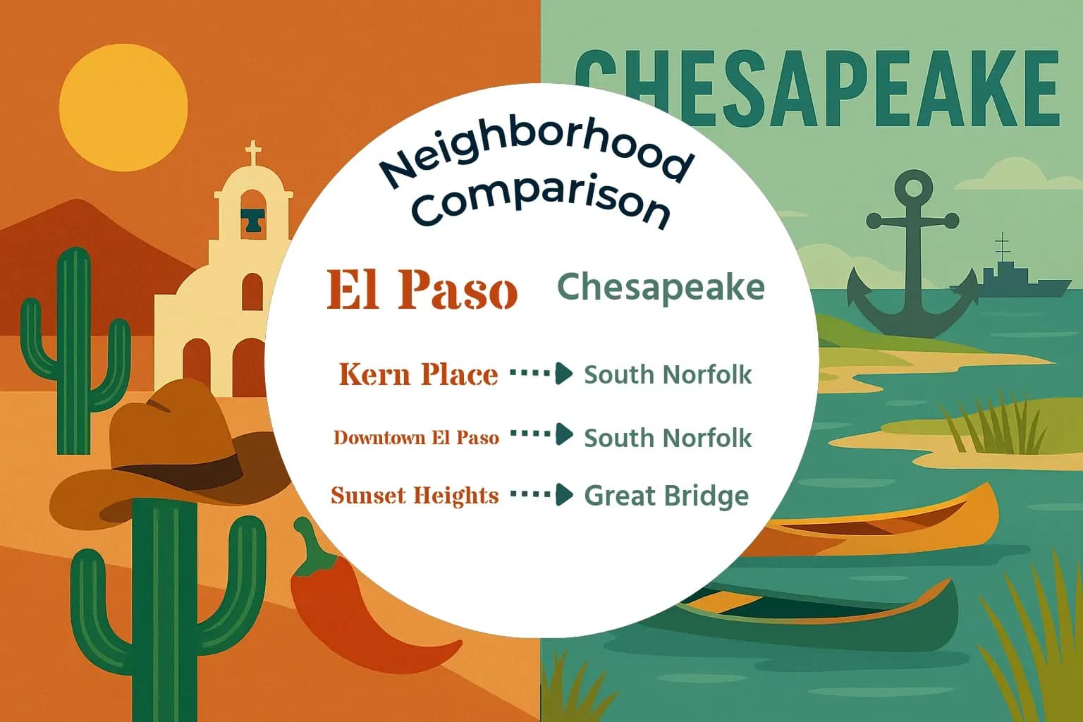 El Paso vs Chesapeake Neighborhood Comparison