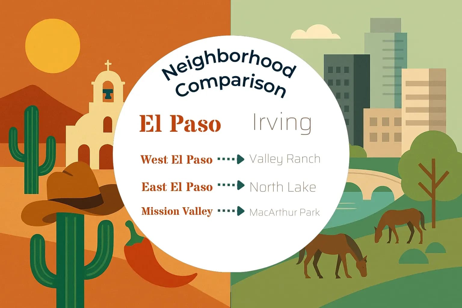 El Paso vs Irving Neighborhood Comparison