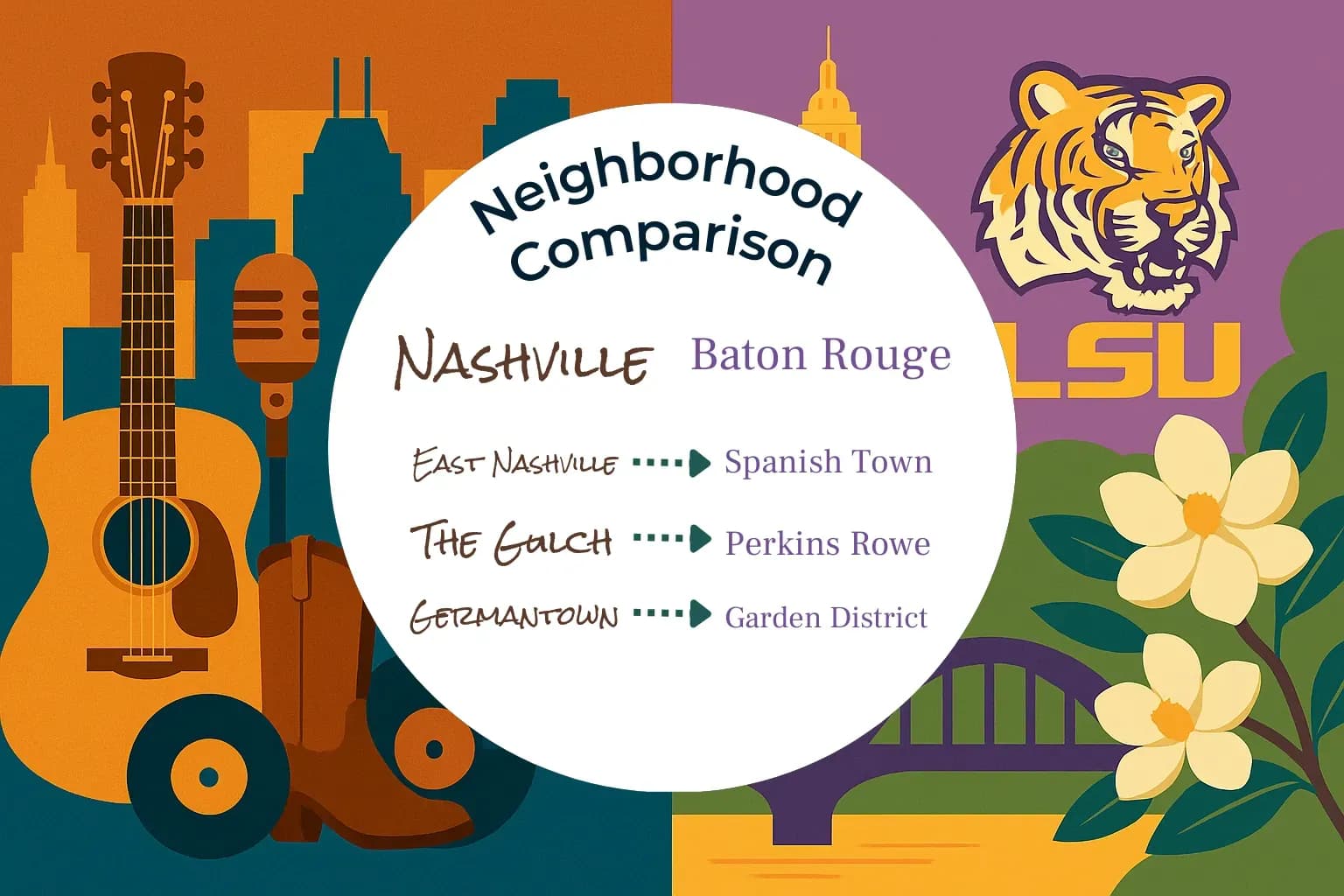 Nashville vs Baton Rouge Neighborhood Comparison