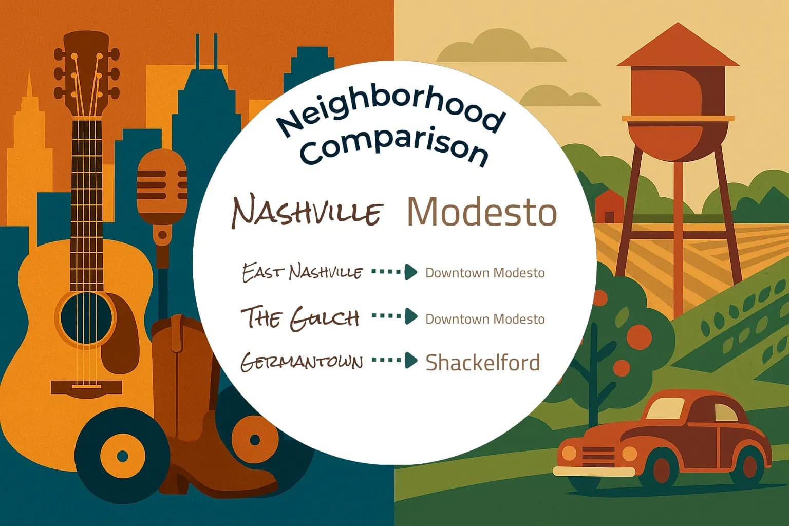 Nashville vs Modesto Neighborhood Comparison