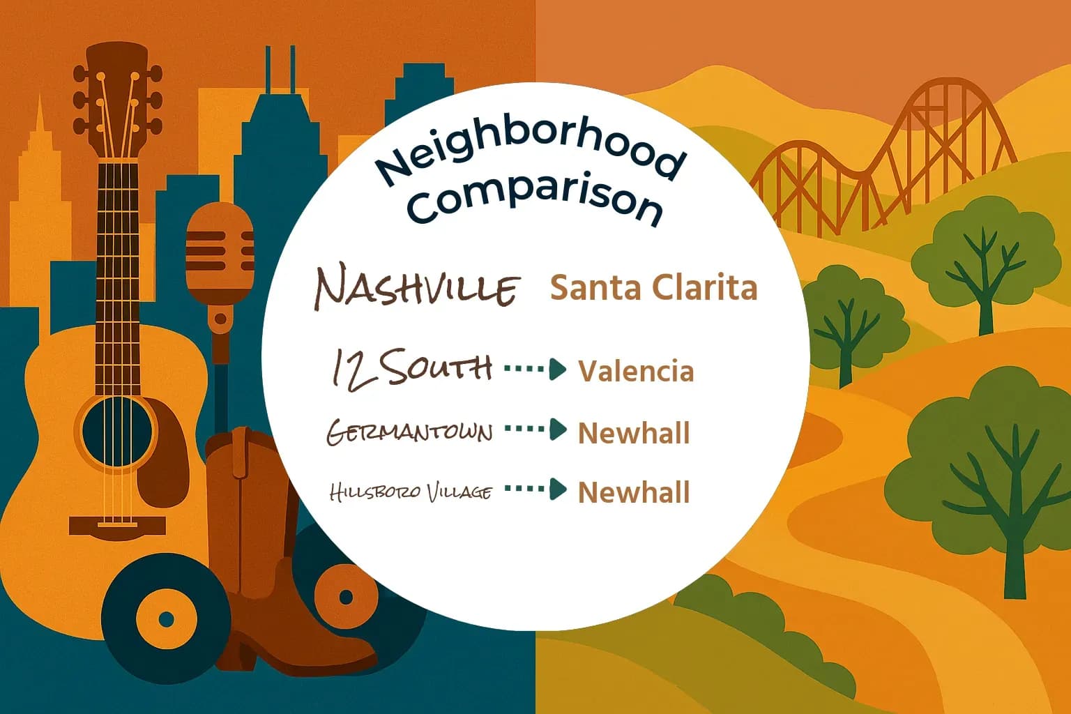 Nashville vs Santa Clarita Neighborhood Comparison