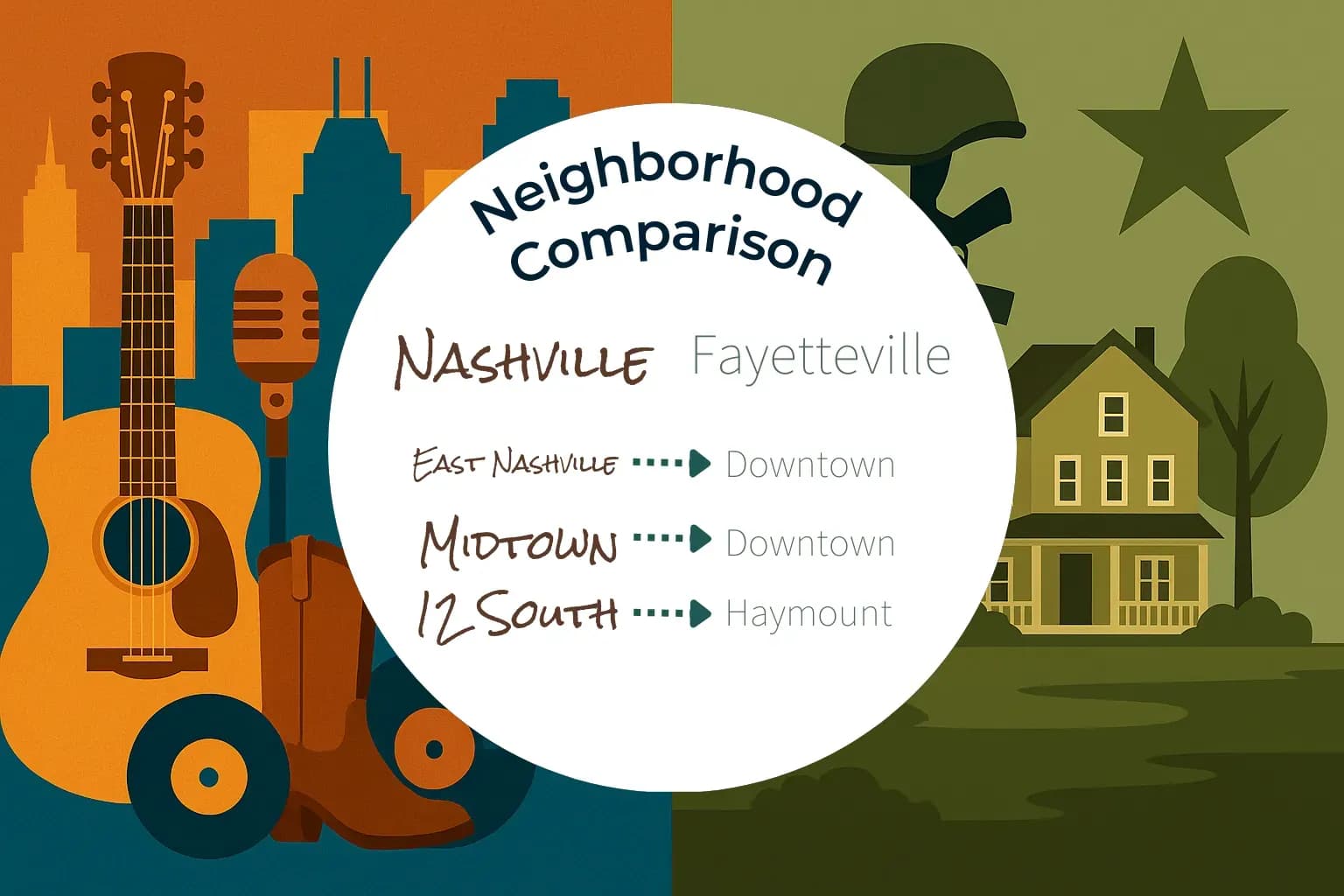 Nashville vs Fayetteville Neighborhood Comparison