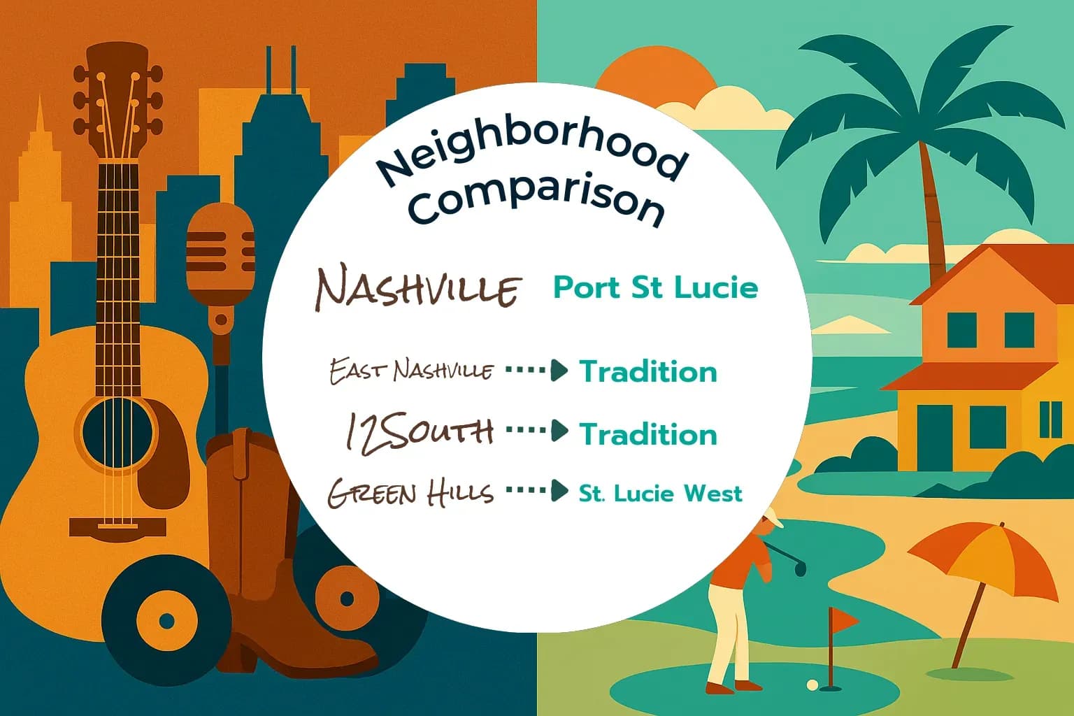 Nashville vs Port St. Lucie Neighborhood Comparison