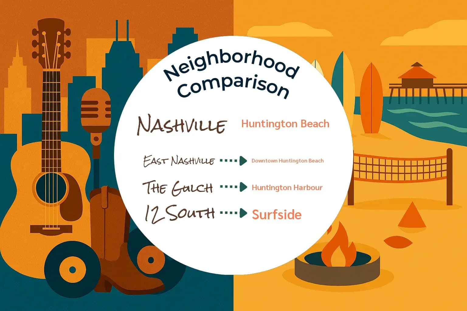 Nashville vs Huntington Beach Neighborhood Comparison