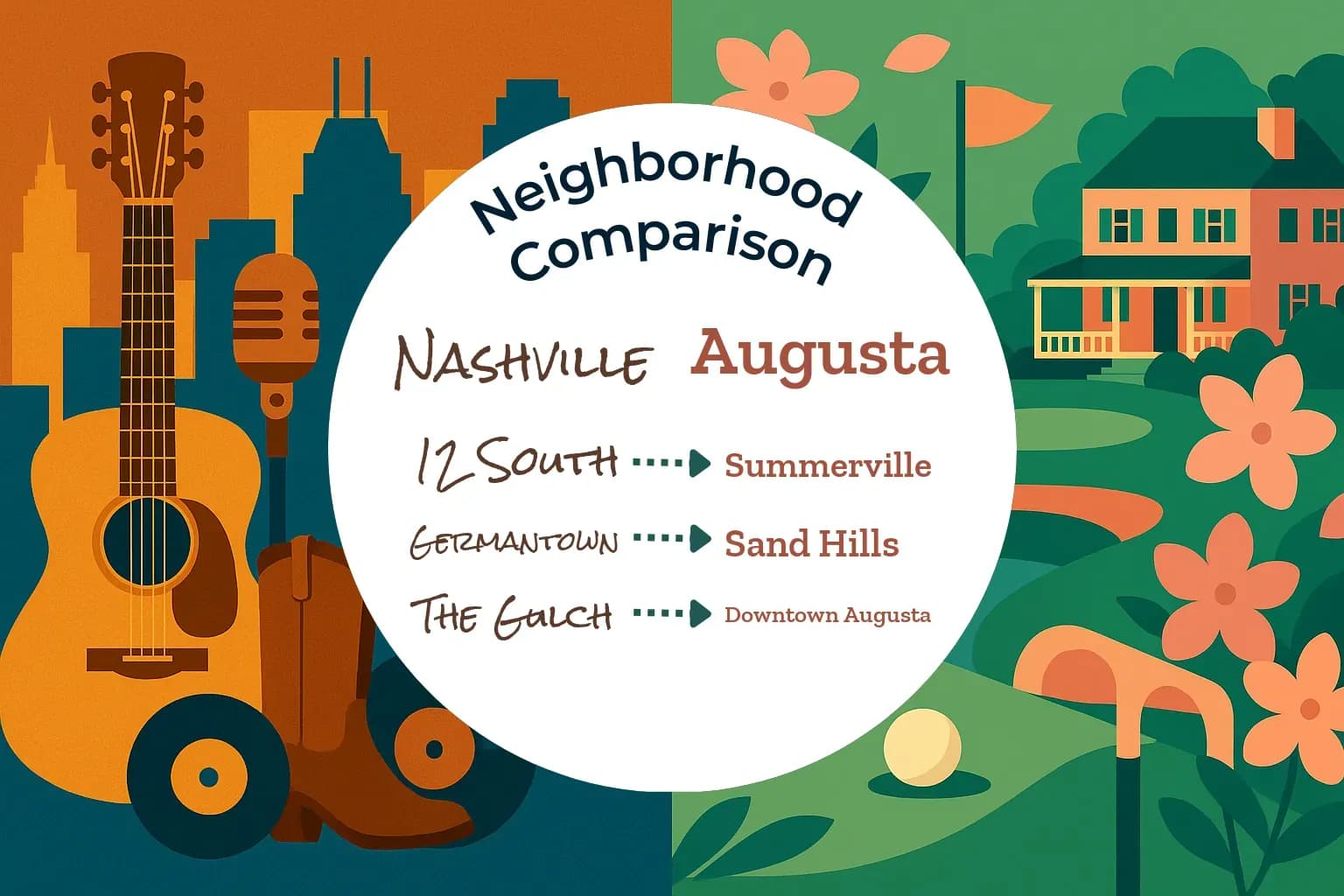 Nashville vs Augusta Neighborhood Comparison