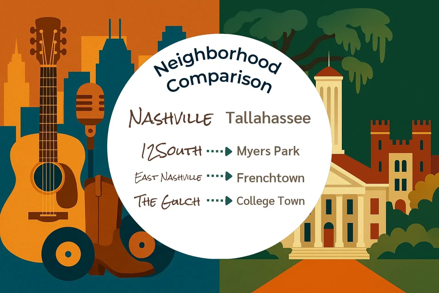 Nashville vs Tallahassee Neighborhood Comparison