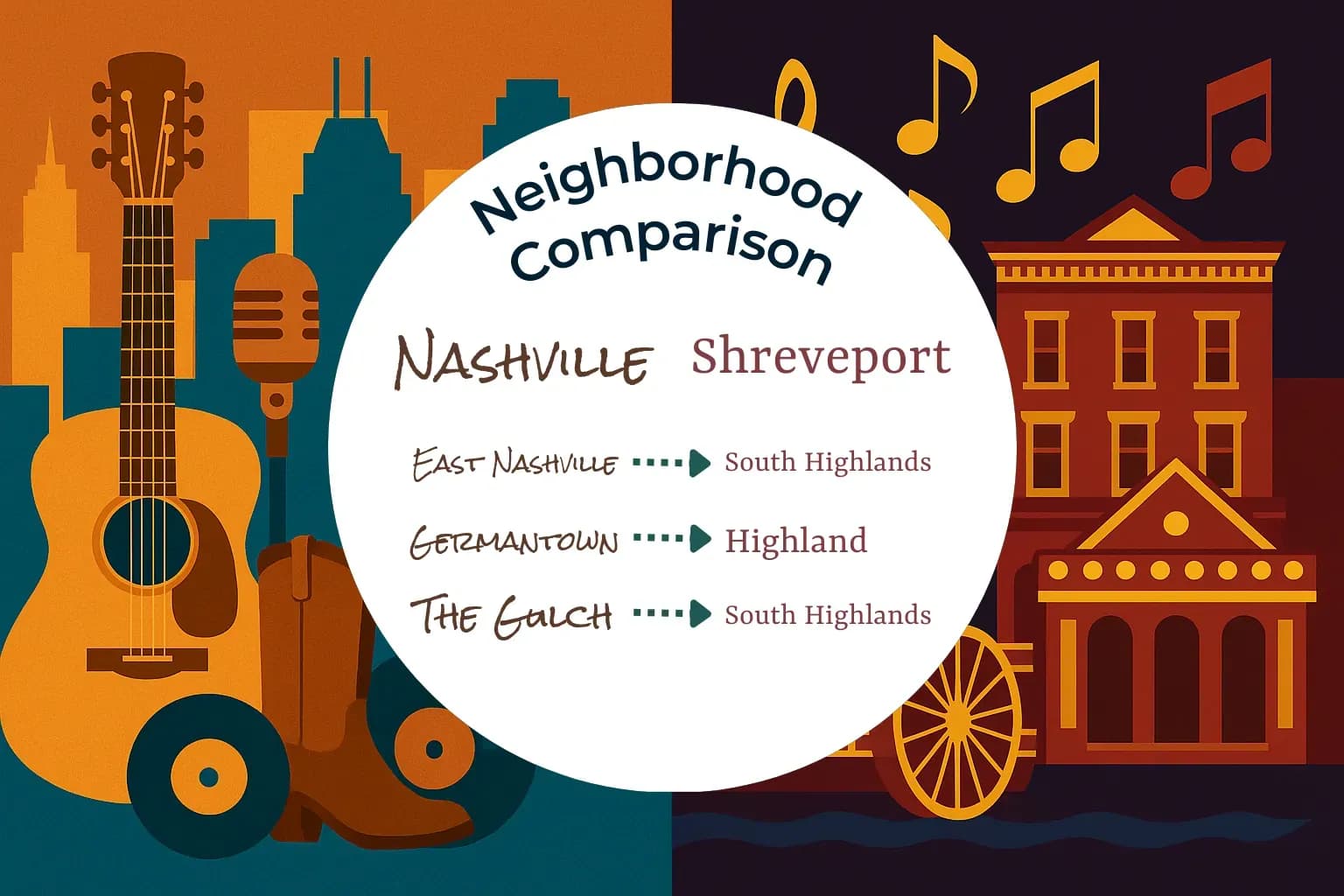 Nashville vs Shreveport Neighborhood Comparison