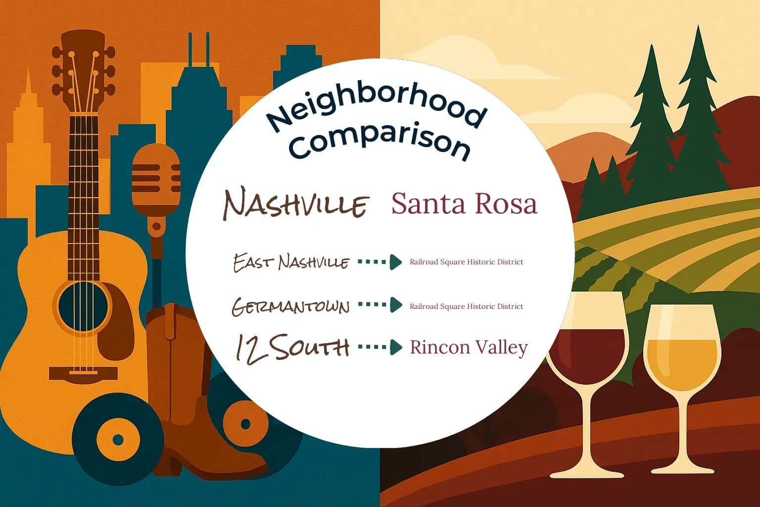 Nashville vs Santa Rosa Neighborhood Comparison