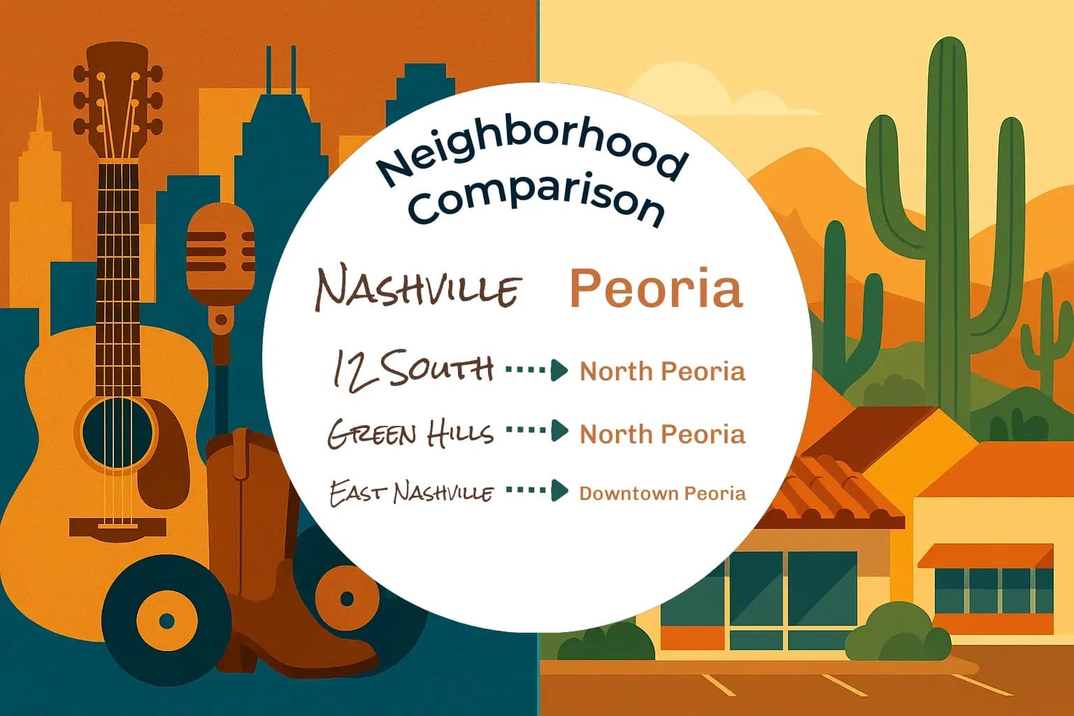 Nashville vs Peoria Neighborhood Comparison