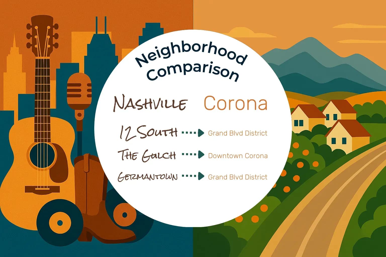 Nashville vs Corona Neighborhood Comparison