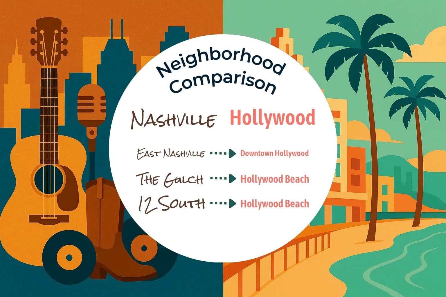 Nashville vs Hollywood Neighborhood Comparison