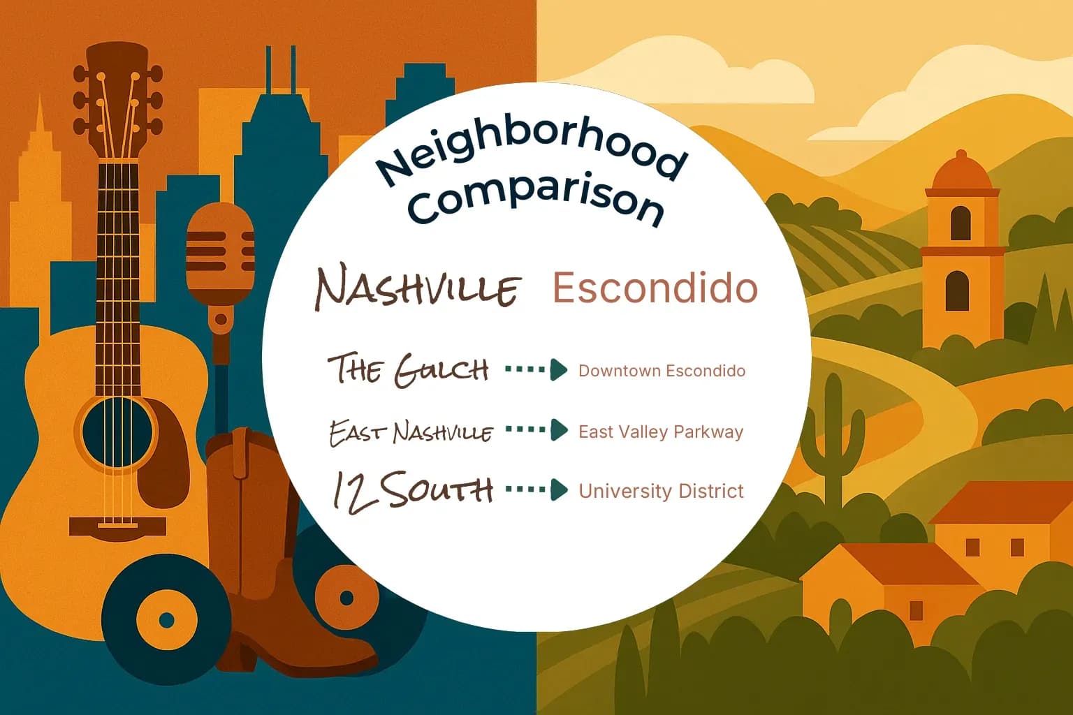 Nashville vs Escondido Neighborhood Comparison