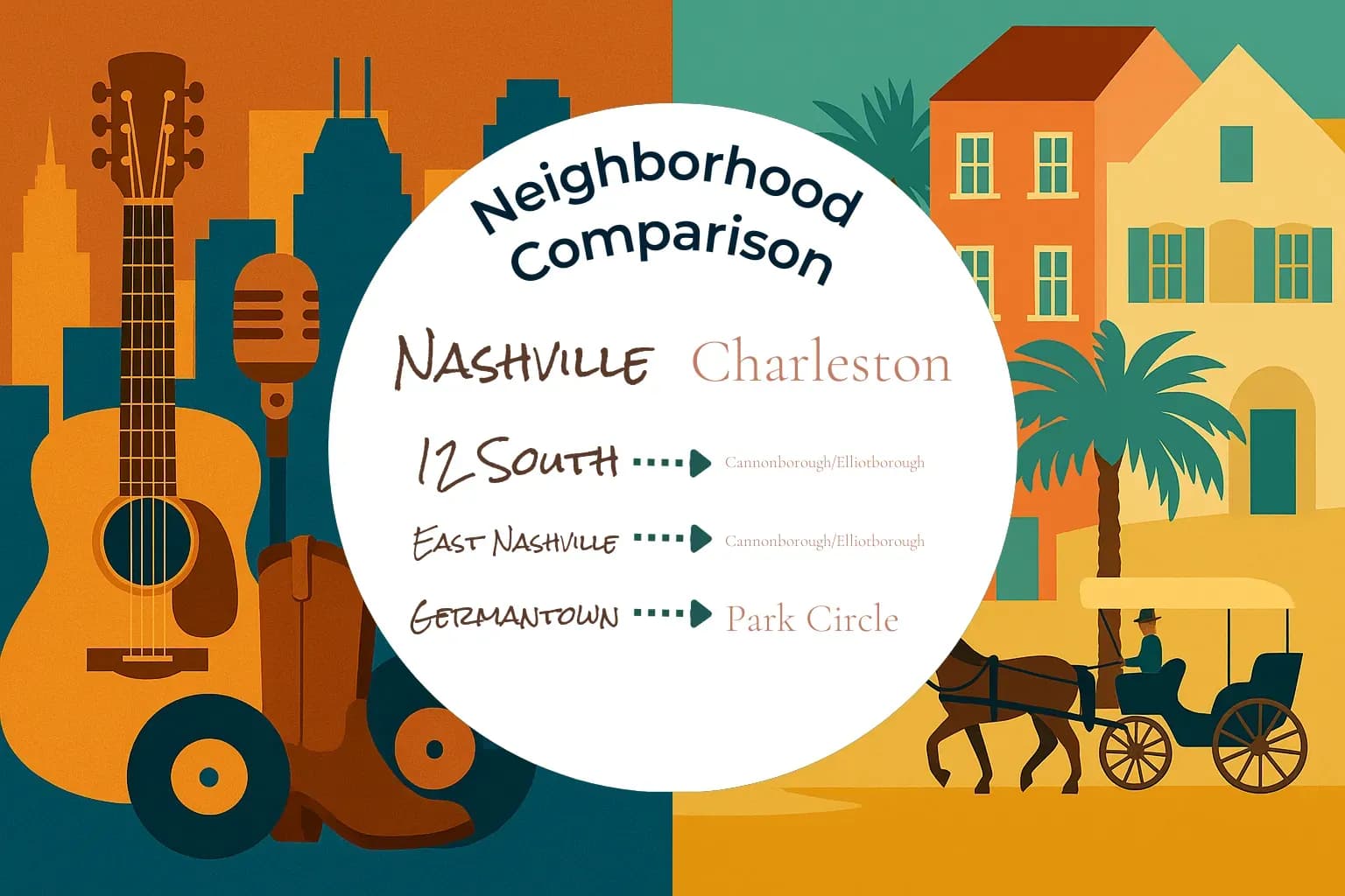 Nashville vs Charleston Neighborhood Comparison