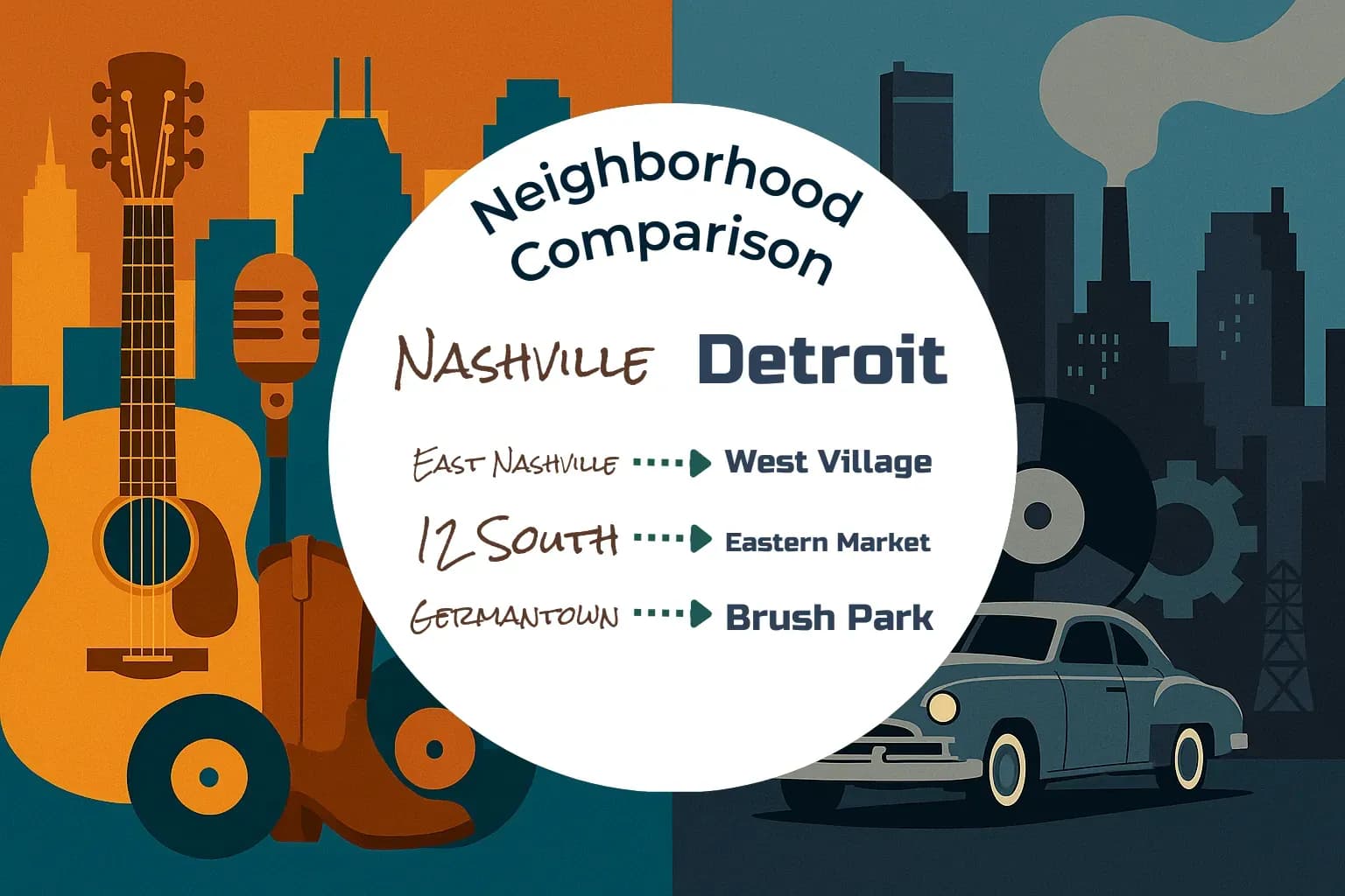 Nashville vs Detroit Neighborhood Comparison
