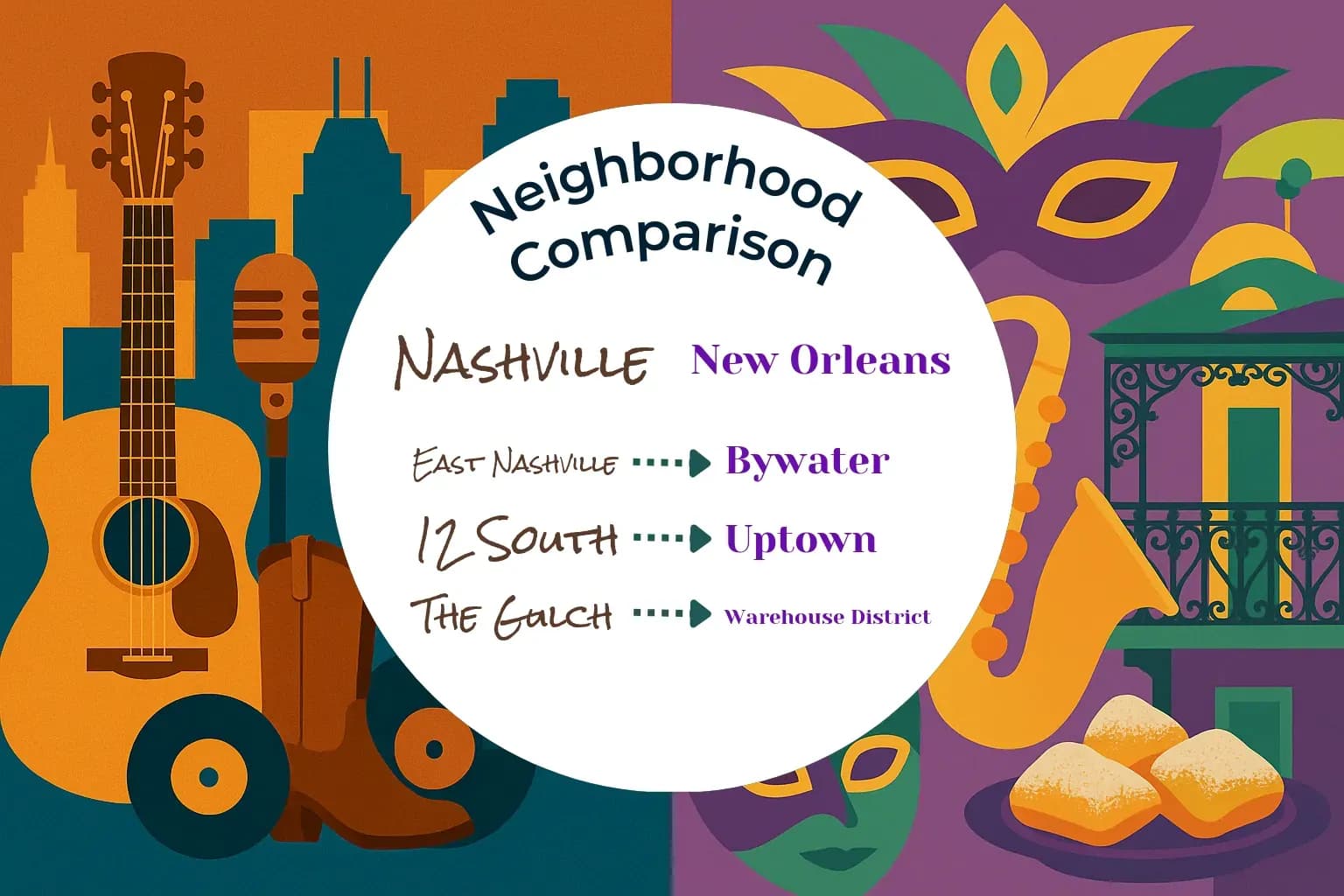 Nashville vs New Orleans Neighborhood Comparison