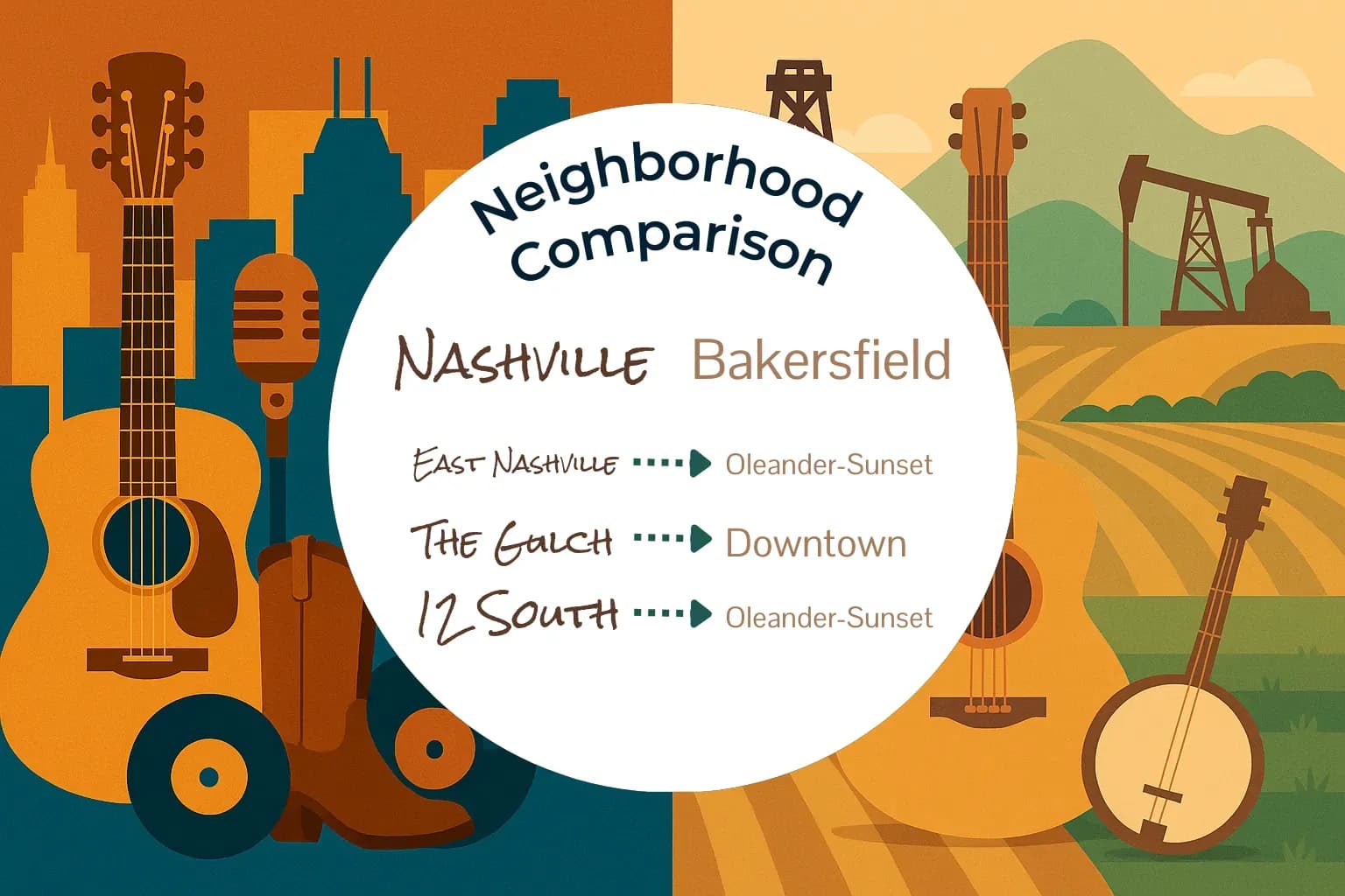 Nashville vs Bakersfield Neighborhood Comparison