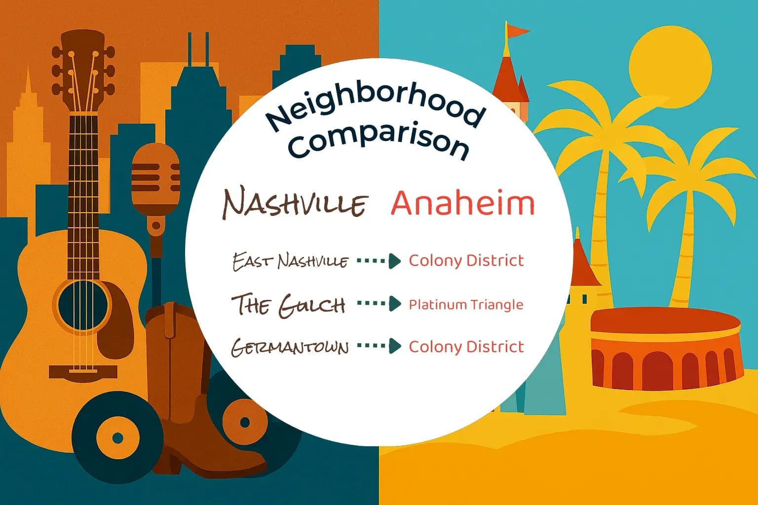 Nashville vs Anaheim Neighborhood Comparison