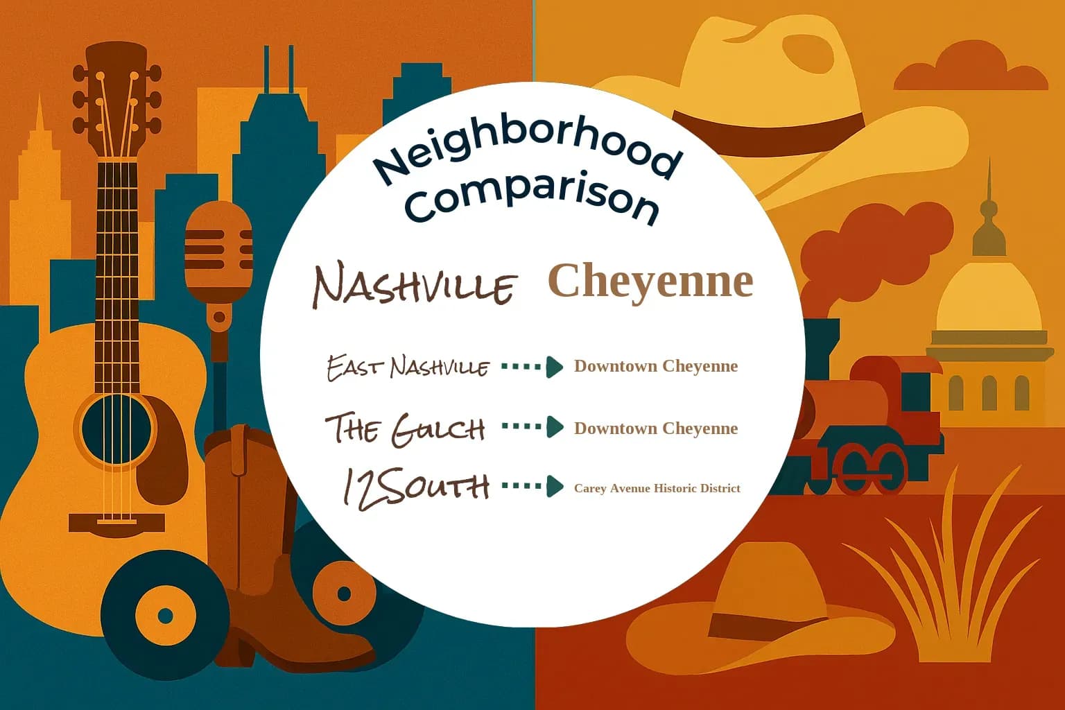 Nashville vs Cheyenne Neighborhood Comparison