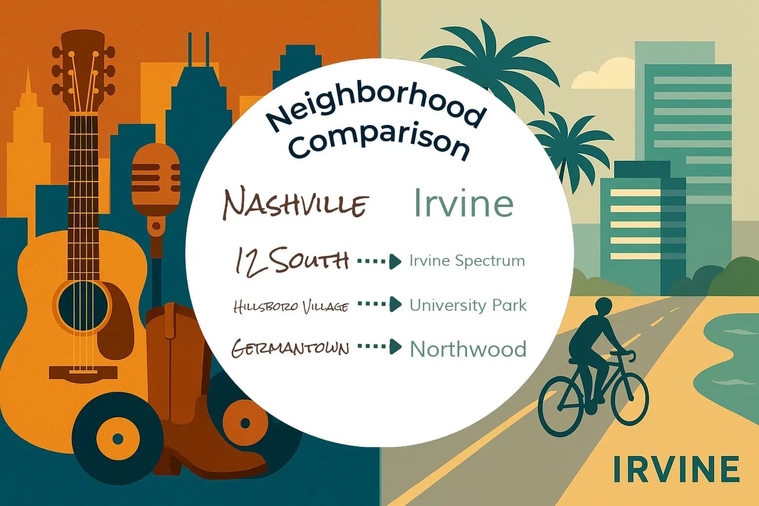 Nashville vs Irvine Neighborhood Comparison