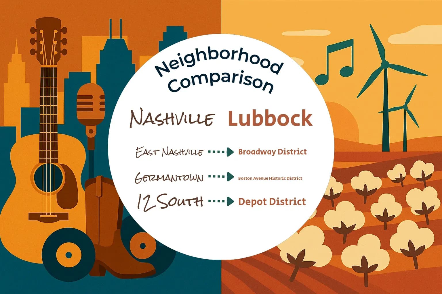Nashville vs Lubbock Neighborhood Comparison