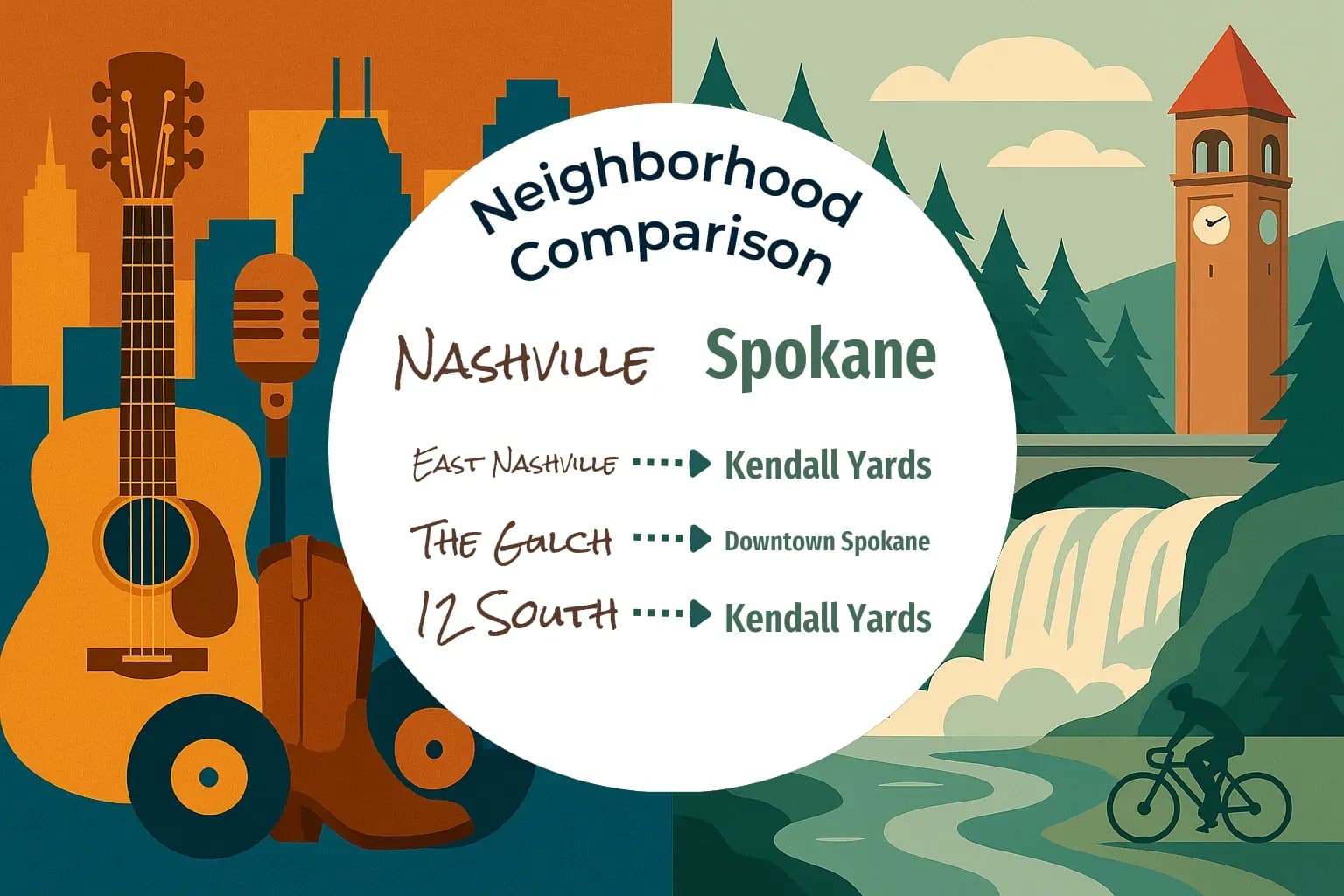 Nashville vs Spokane Neighborhood Comparison