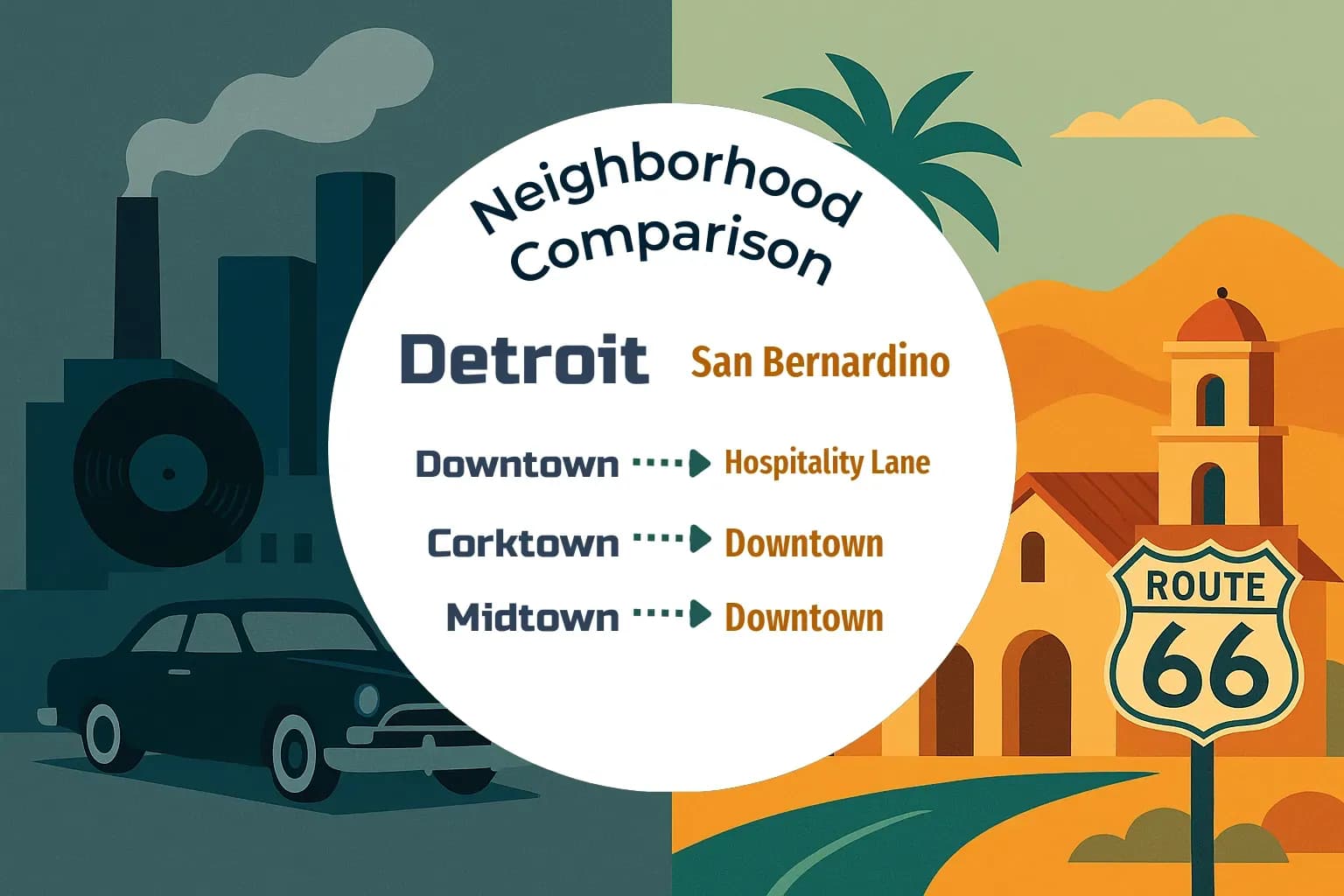Detroit vs San Bernardino Neighborhood Comparison