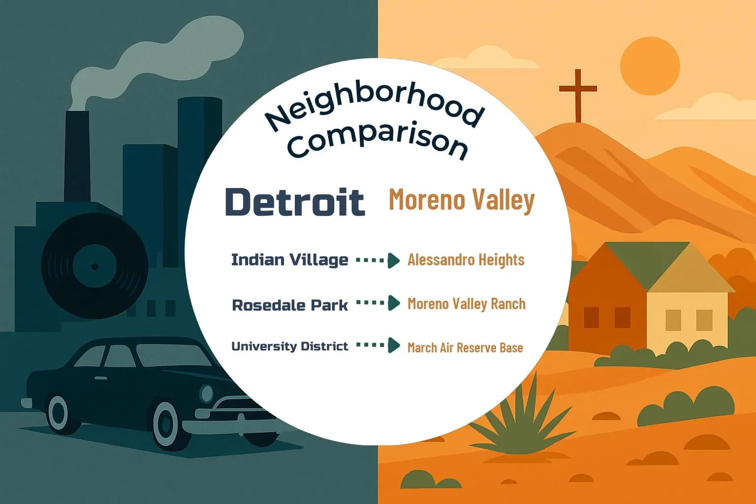 Detroit vs Moreno Valley Neighborhood Comparison