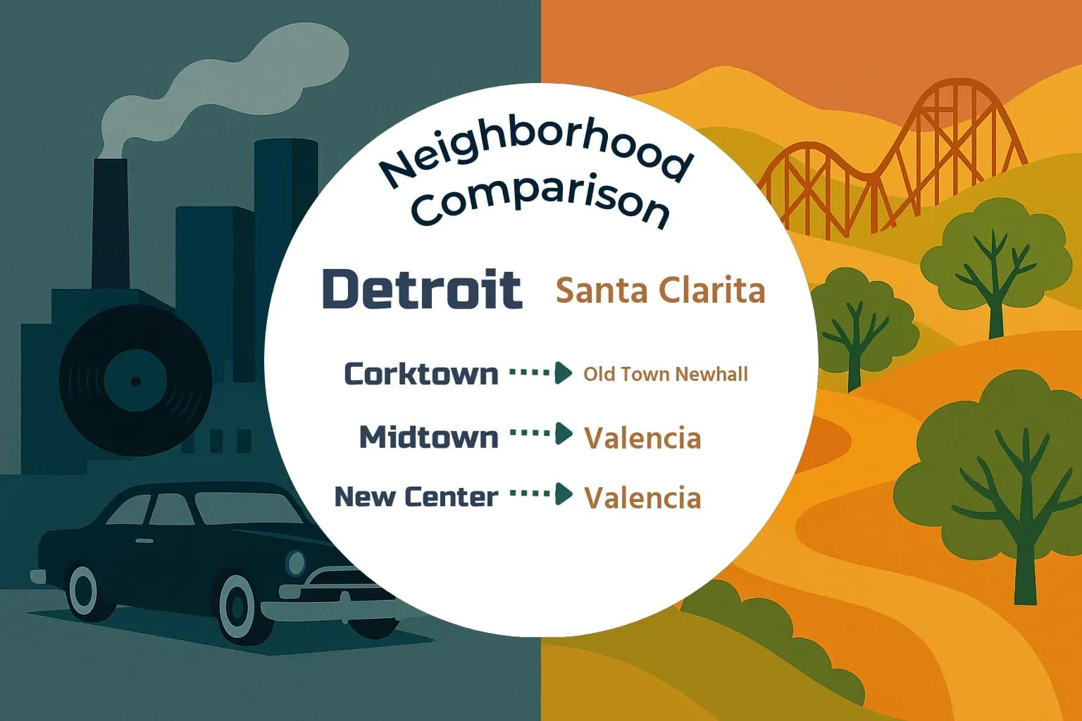 Detroit vs Santa Clarita Neighborhood Comparison