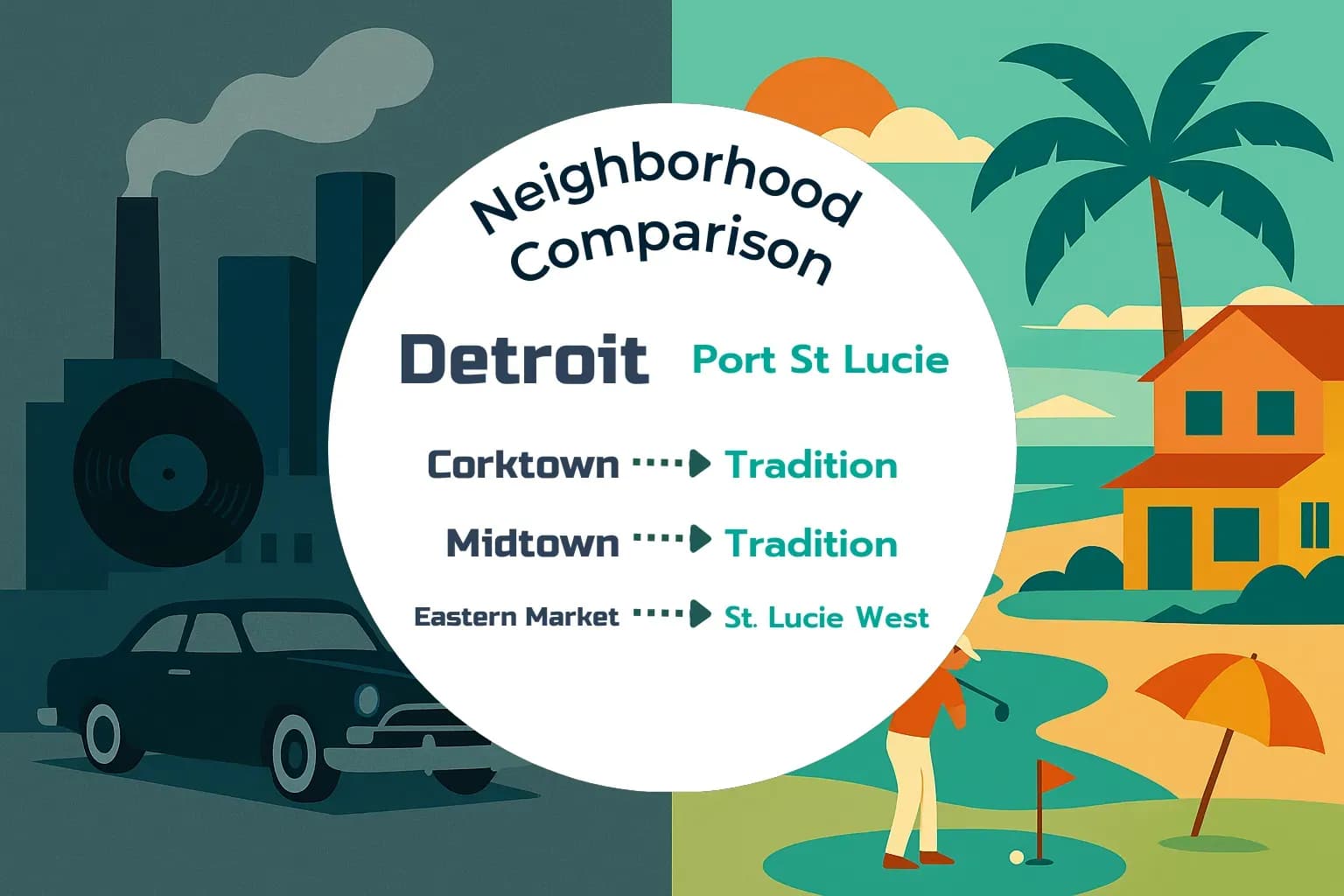Detroit vs Port St. Lucie Neighborhood Comparison