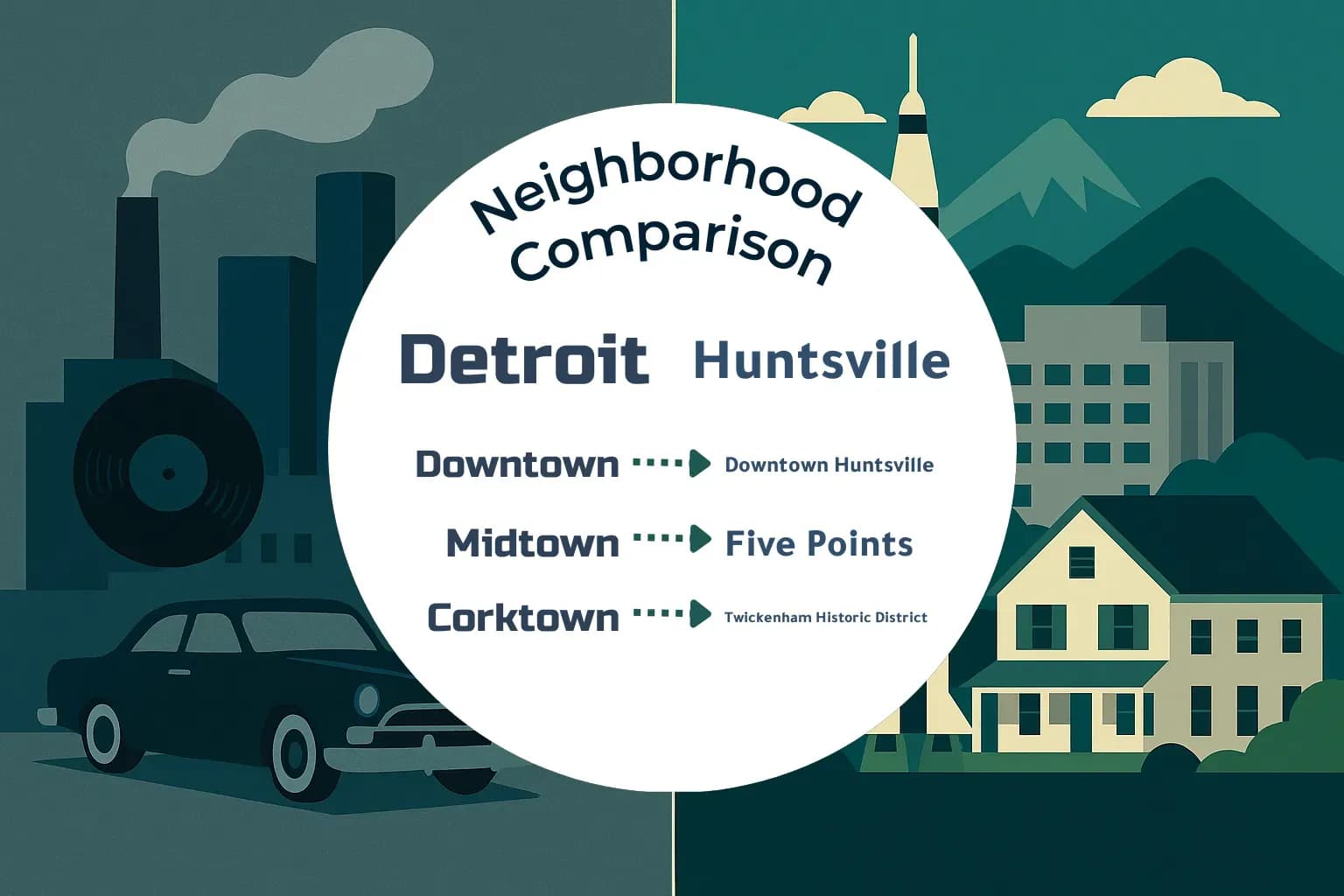 Detroit vs Huntsville Neighborhood Comparison