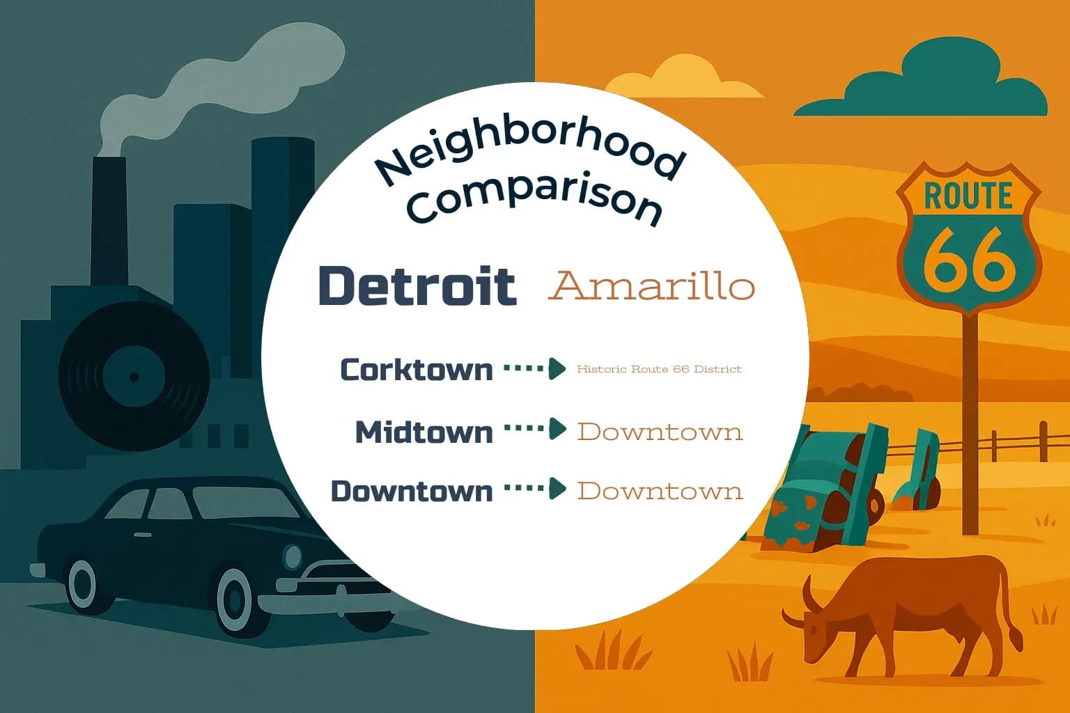 Detroit vs Amarillo Neighborhood Comparison
