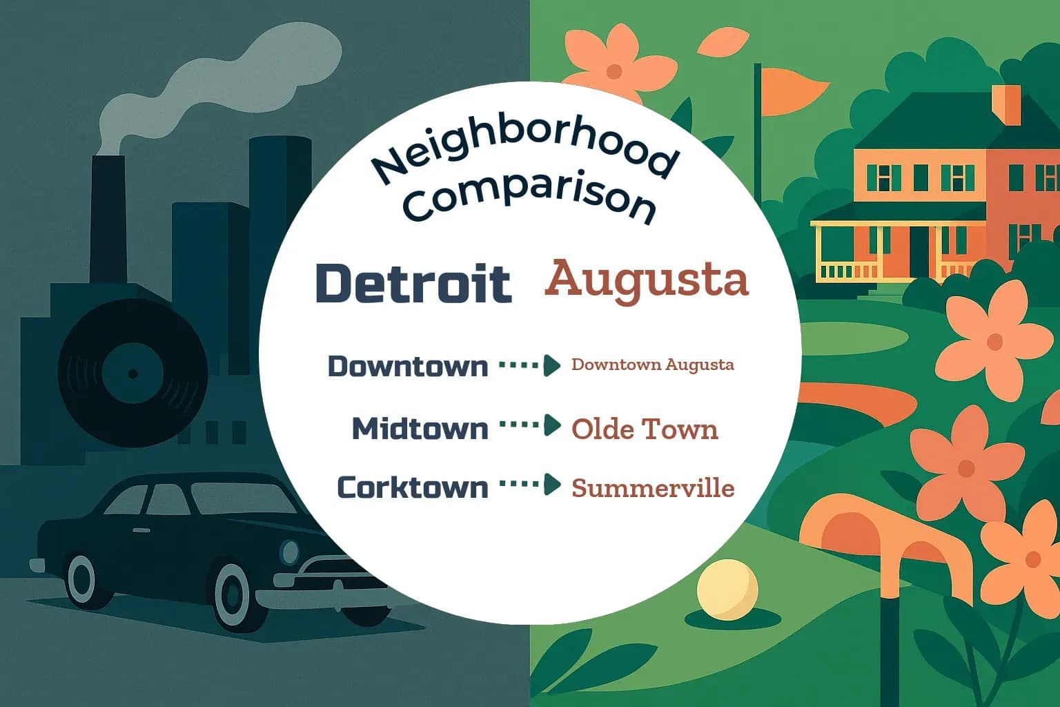 Detroit vs Augusta Neighborhood Comparison