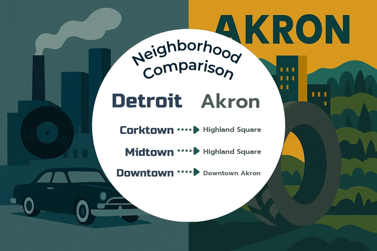 Detroit vs Akron Neighborhood Comparison