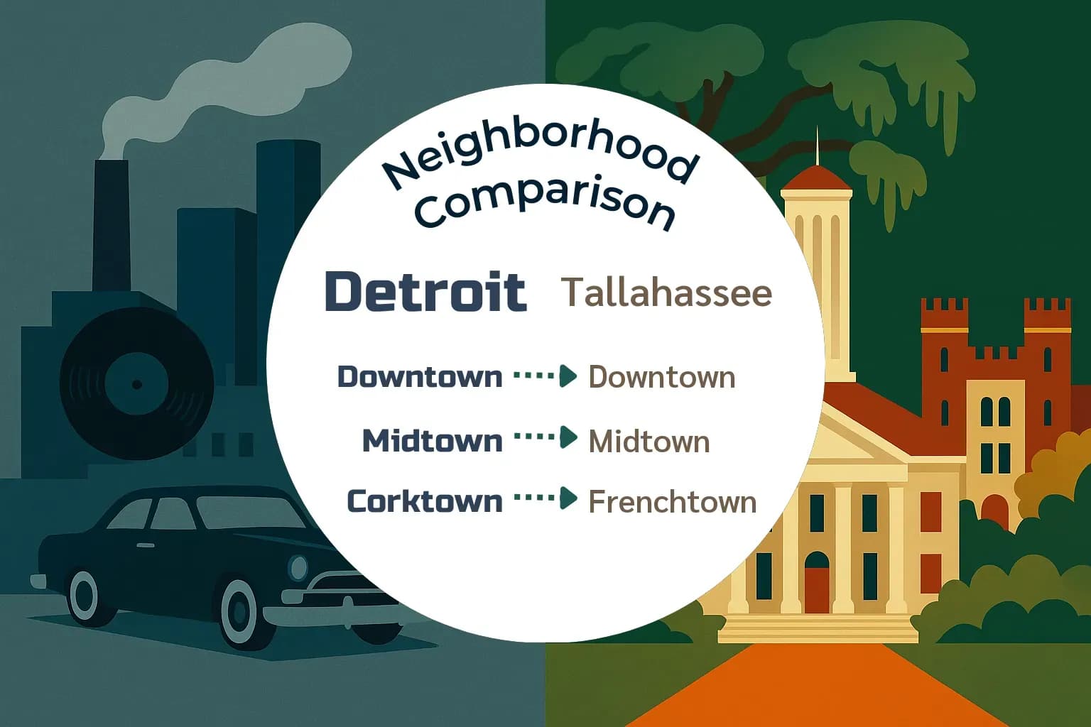 Detroit vs Tallahassee Neighborhood Comparison