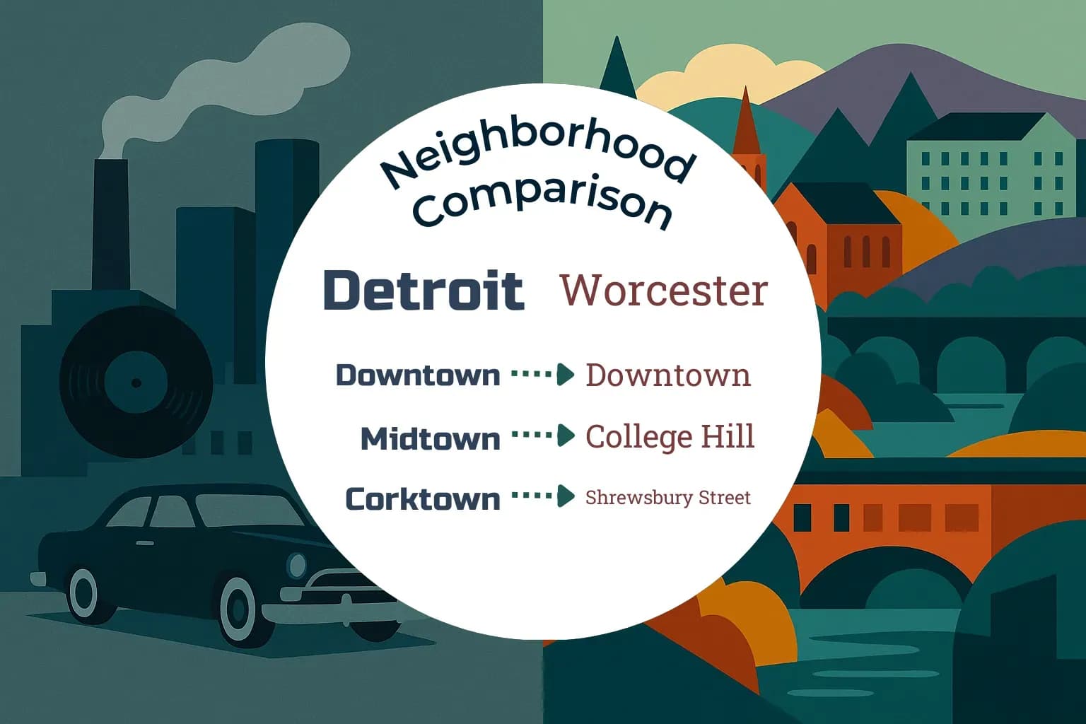 Detroit vs Worcester Neighborhood Comparison