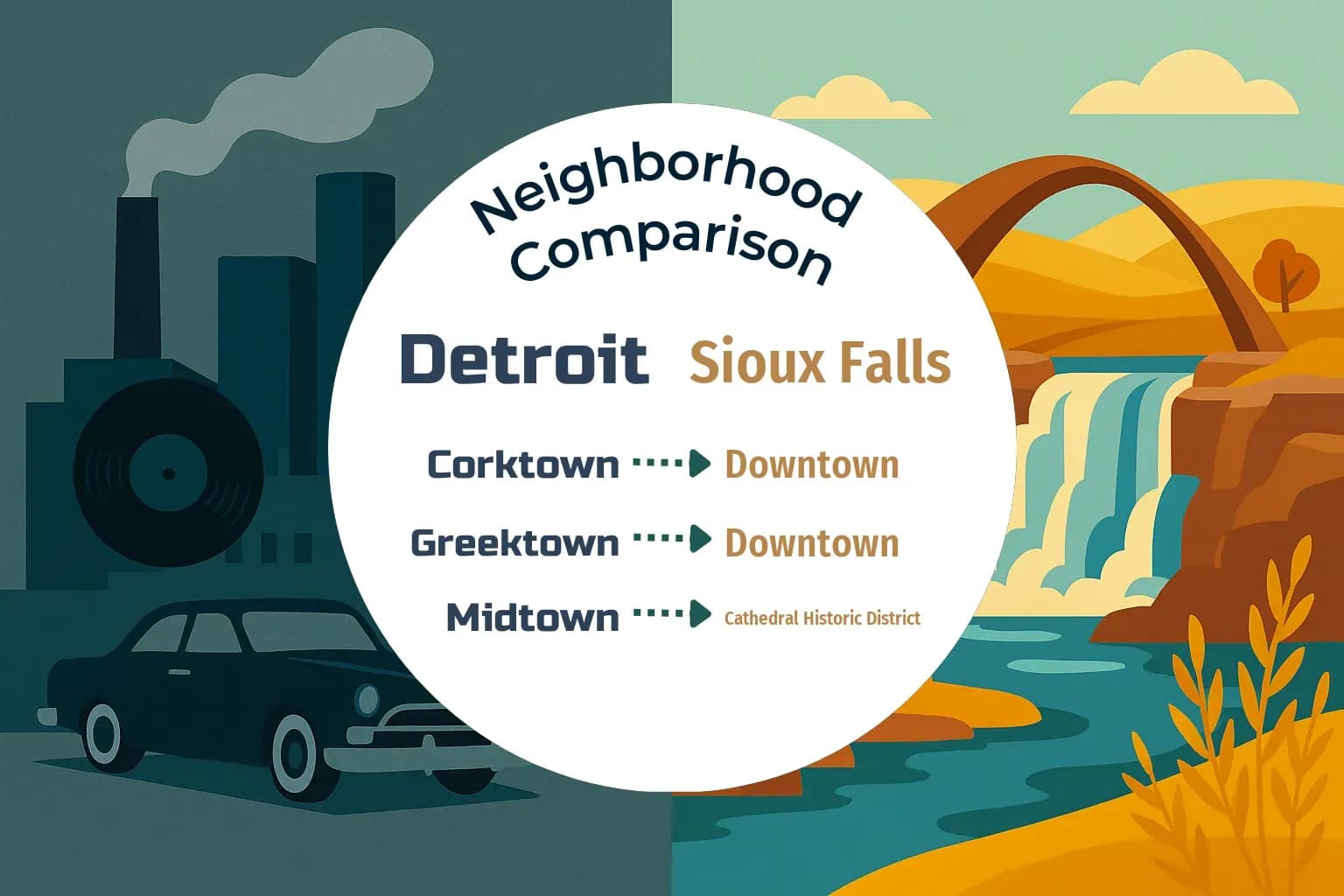Detroit vs Sioux Falls Neighborhood Comparison