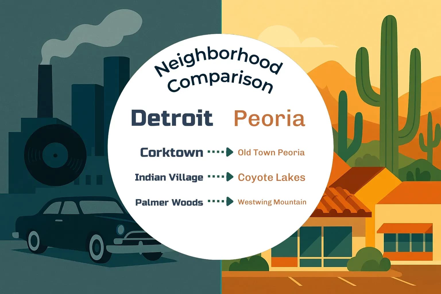 Detroit vs Peoria Neighborhood Comparison