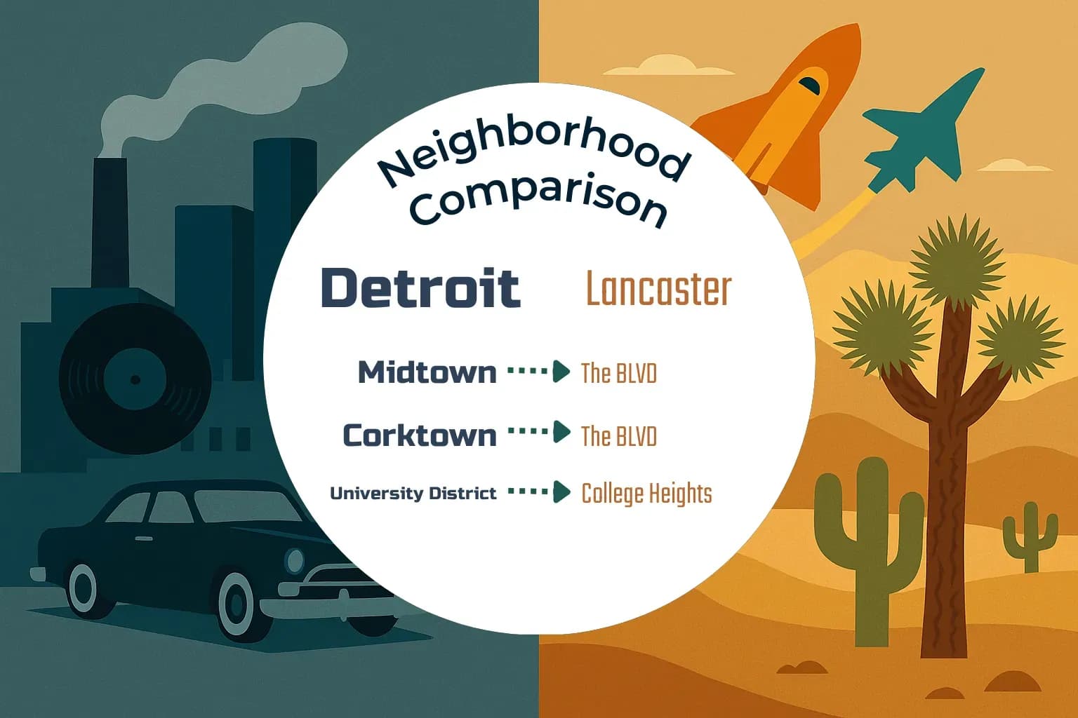 Detroit vs Lancaster Neighborhood Comparison