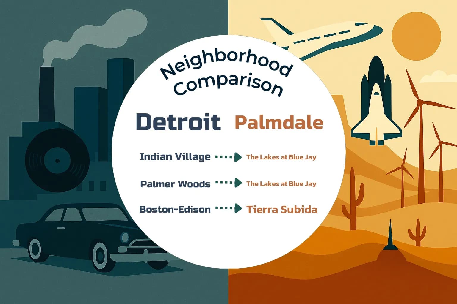 Detroit vs Palmdale Neighborhood Comparison