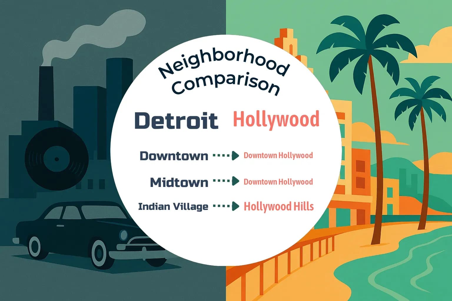 Detroit vs Hollywood Neighborhood Comparison