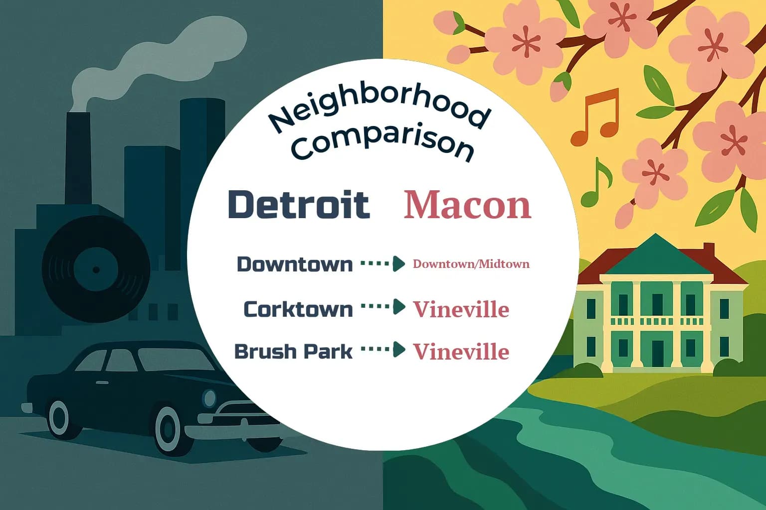 Detroit vs Macon Neighborhood Comparison