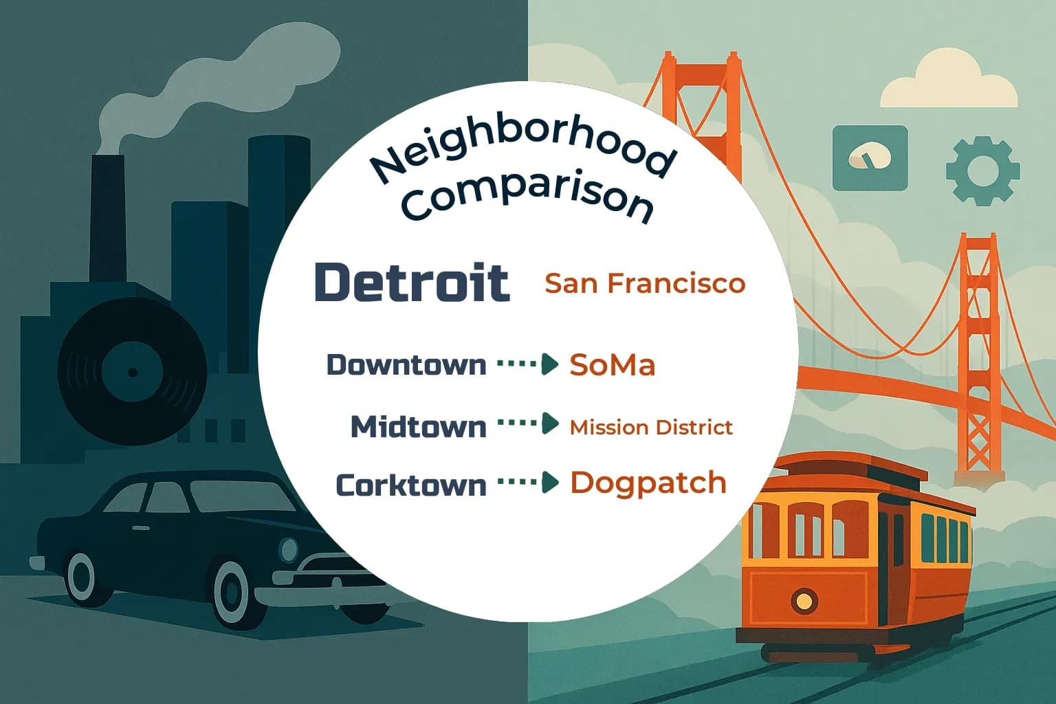 Detroit vs San Francisco Neighborhood Comparison