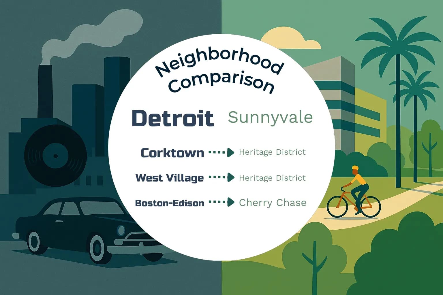 Detroit vs Sunnyvale Neighborhood Comparison