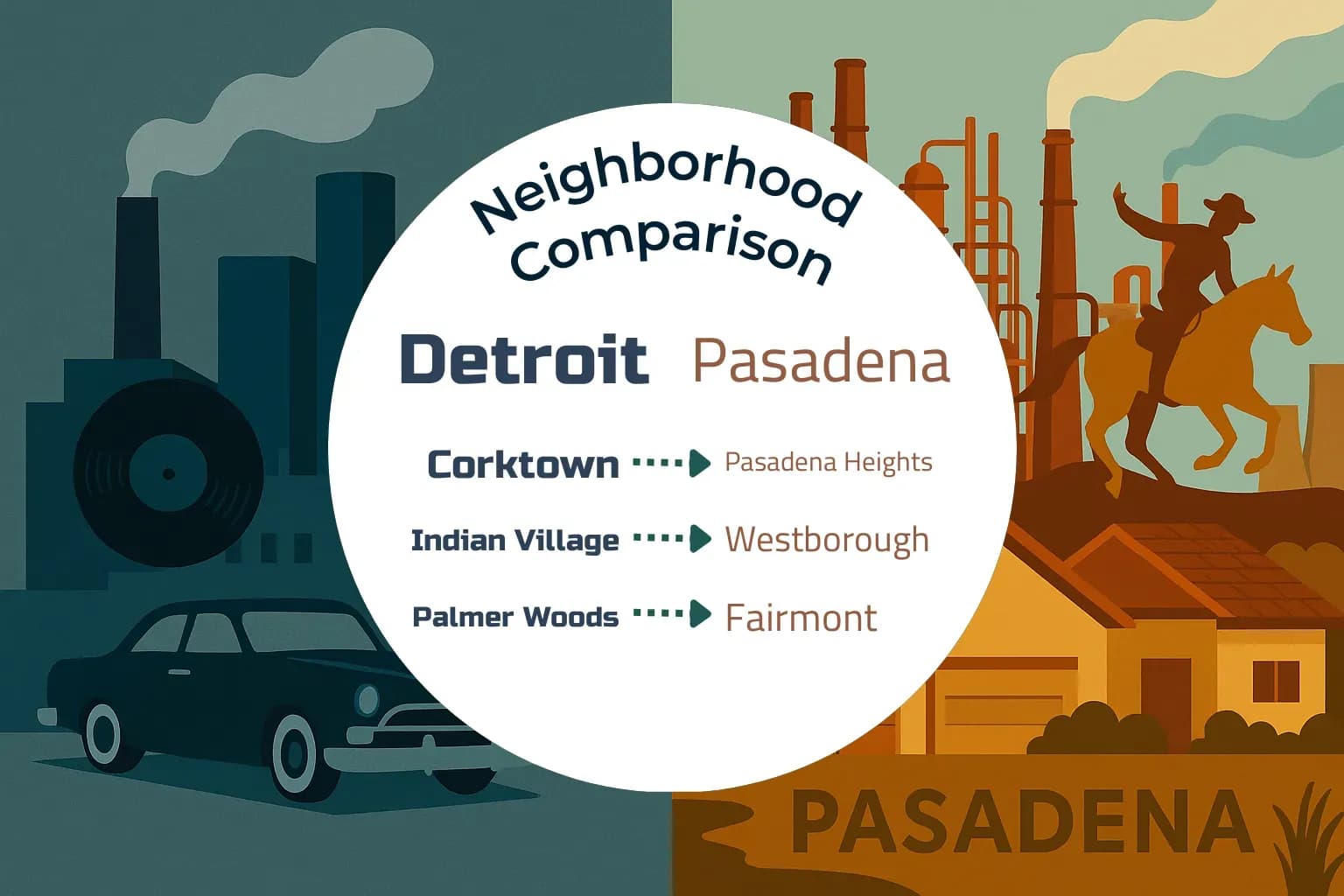 Detroit vs Pasadena Neighborhood Comparison