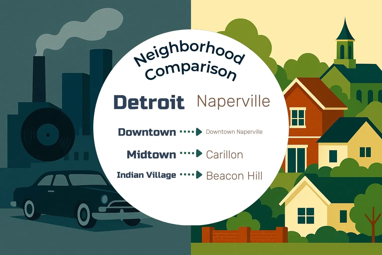 Detroit vs Naperville Neighborhood Comparison
