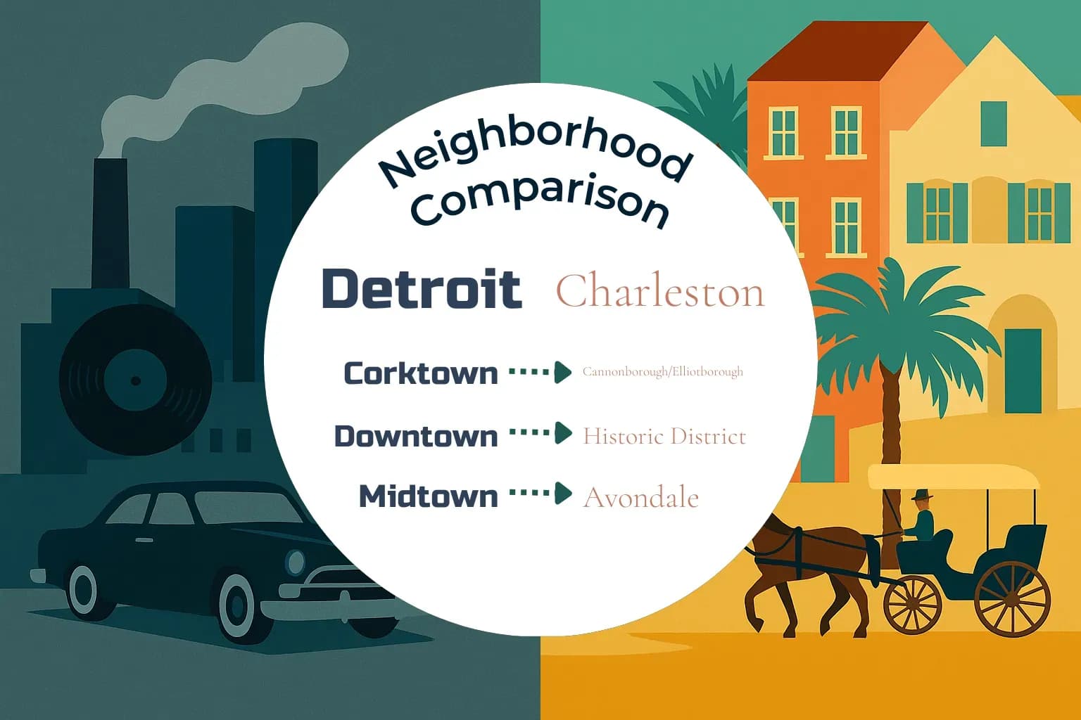 Detroit vs Charleston Neighborhood Comparison